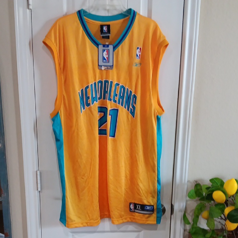 Reebok New Orleans Jersey - Gold and Blue